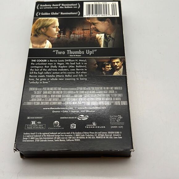 The Cooler VHS Comedy Drama Alec Baldwin Mario Bello‎ William H Macy - Picture 2 of 3
